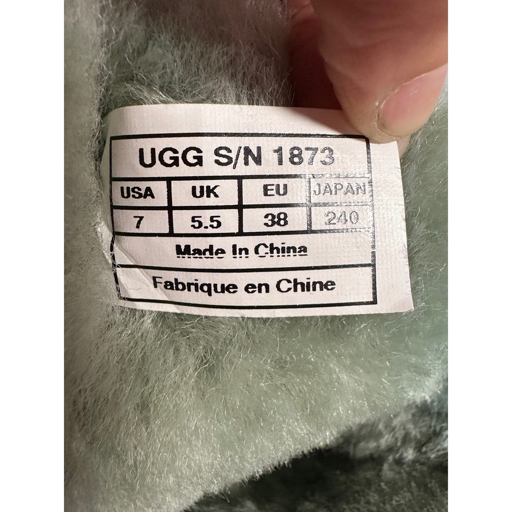 UGG Australia Bailey Button Triplet Sage Green Suede Tall Boots 1873 Womens 7 - Picture 7 of 14